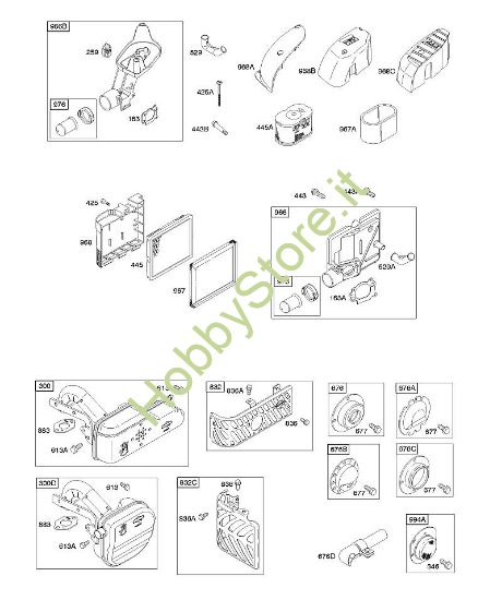 A - Depuratore aria, sistema di scarico B&S - 12 €¦ 12Q502-0194-B1 brand Stihl
